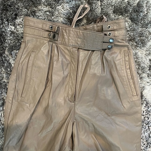 Vintage Arlando Motorcycle Dress Pant High Rise Leather Pant - Picture 4 of 11